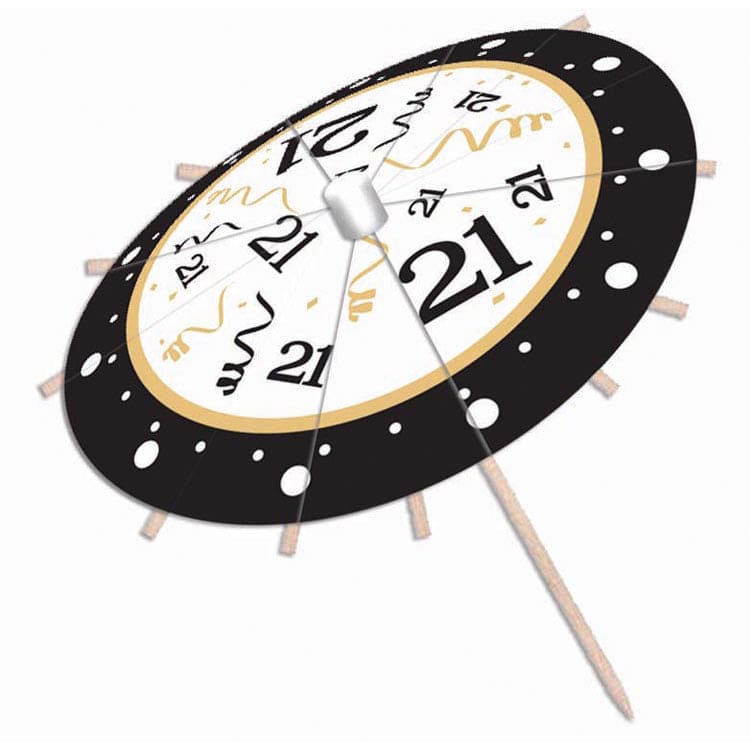 Happy Birthday 21st Drink Umbrella Picks 12ct