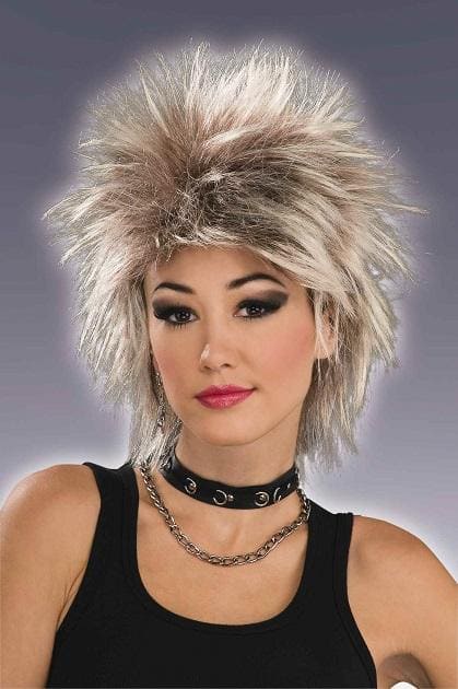 80's Punk Rock Idol Mixed Blonde Wig