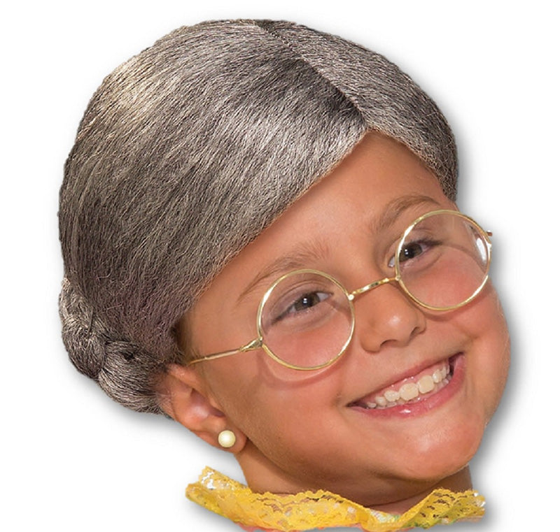 Old Lady Wig With Bun Child