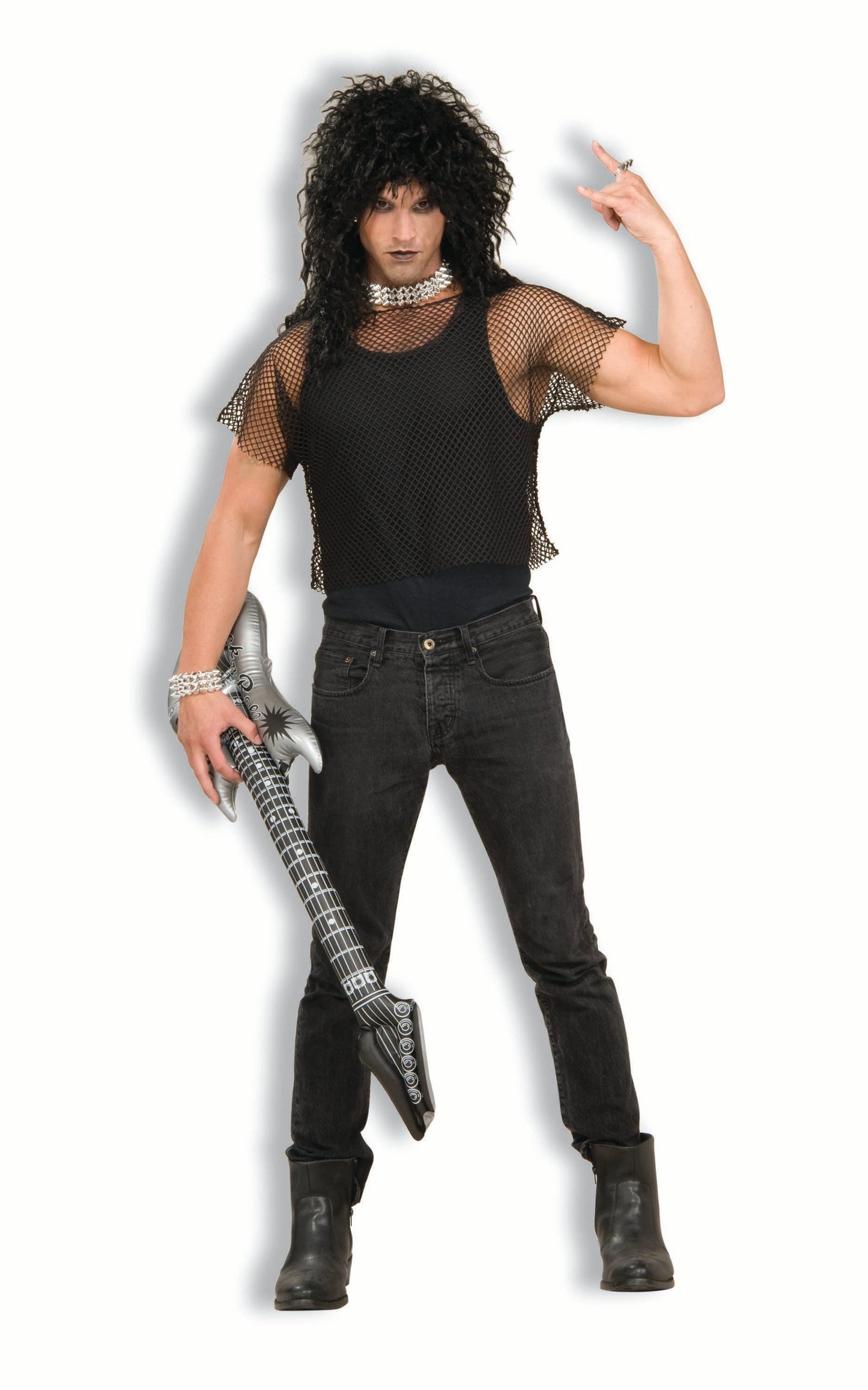 80's Style Black Mesh Top