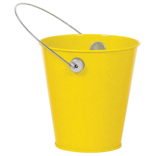 Metal Bucket with handle - Sunshine Yellow 4 1/2"