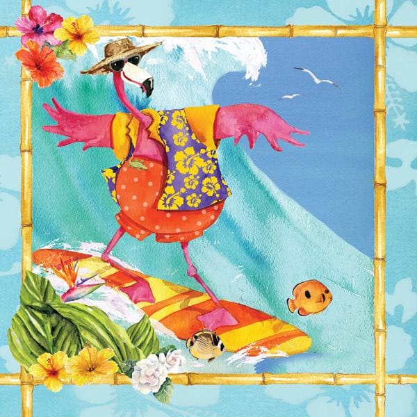 Flamingo Surfin' Fun Luncheon Napkins