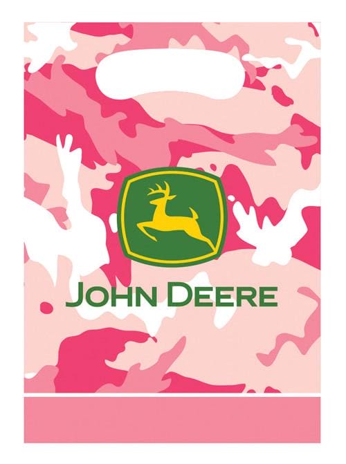John Deere Pink Camouflage Plastic Treat Bag