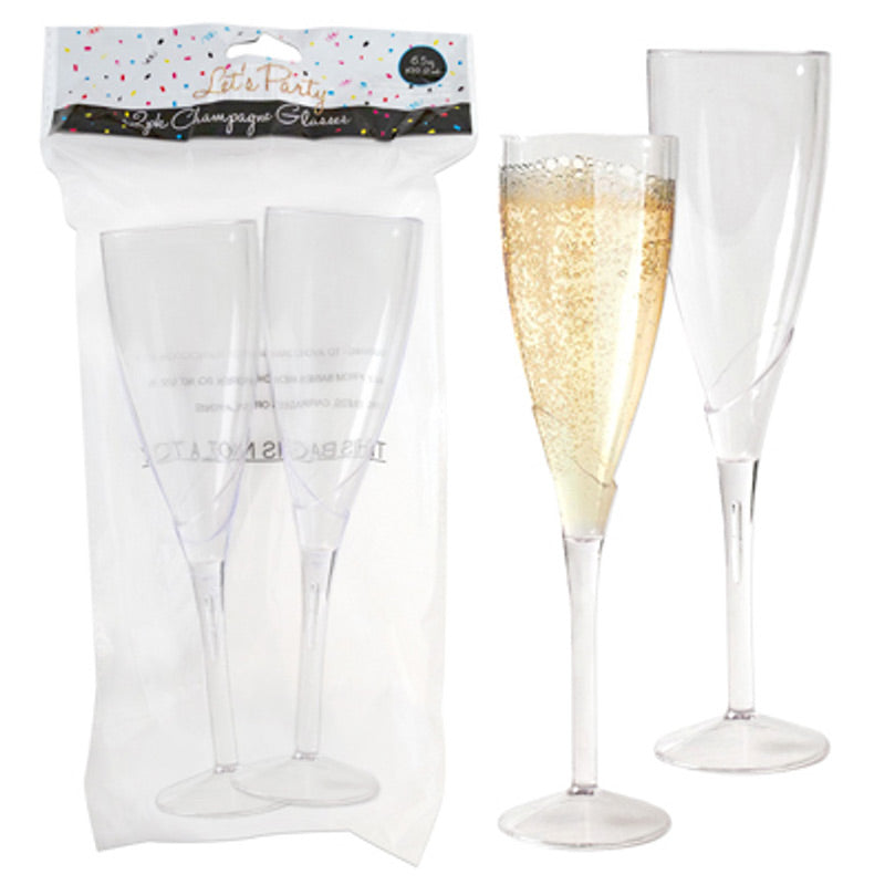 Champagne Plastic 6.5oz Flute Set 2 pc