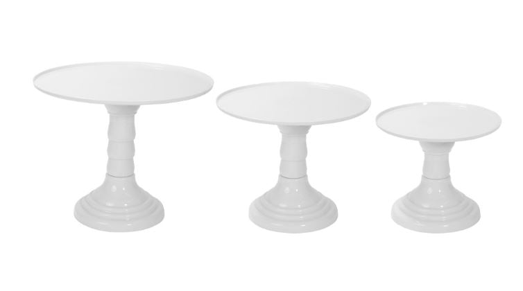Plastic Cake Stand Pedestals 3pc/set - White