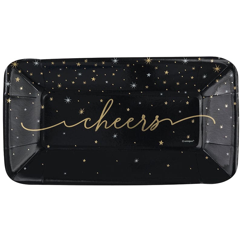 Disco New Year's 9in x 5in Paper Plates 8 Ct