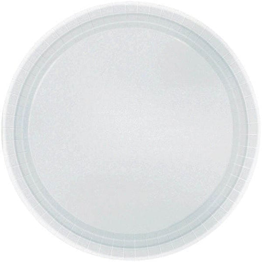 Silver 9in Round Dinner Paper Plates