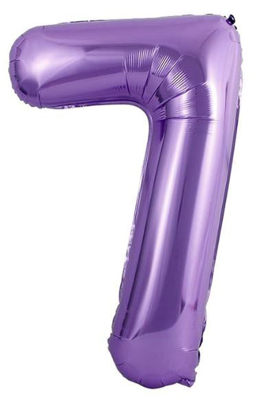 34in Number 7 Purple Mylar Balloon