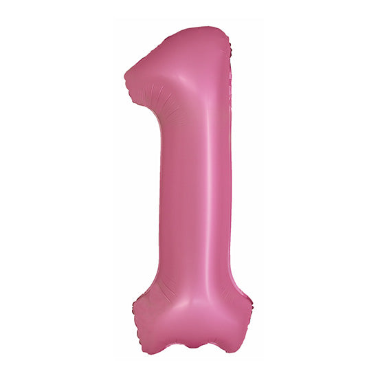 34in Number 1 Pink Mylar Balloon