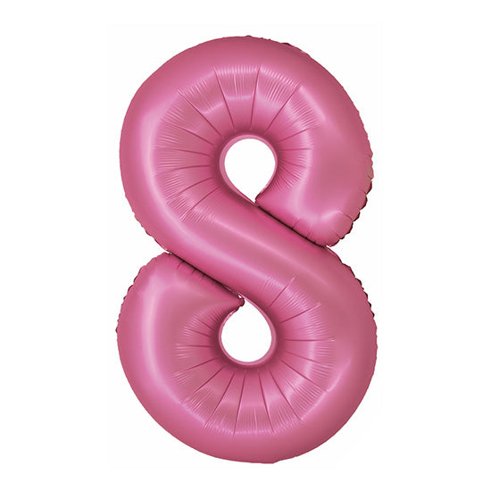 34in Number 8 Pink Mylar Balloon