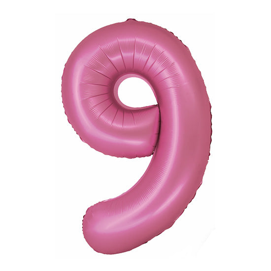 34in Number 9 Pink Mylar Balloon