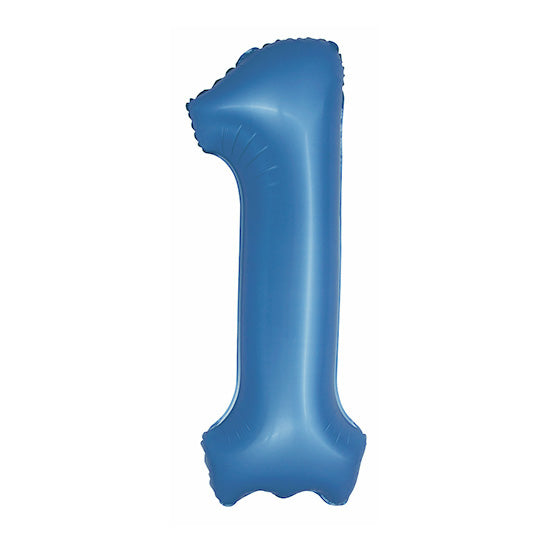 34in Number 1 Blue Mylar Balloon