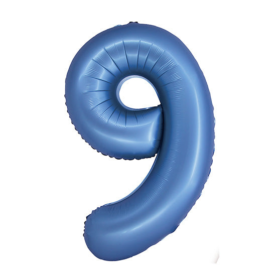 34in Number 9 Blue Mylar Balloon