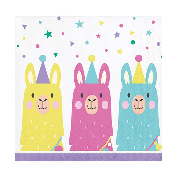 Llama Party Beverage Napkins