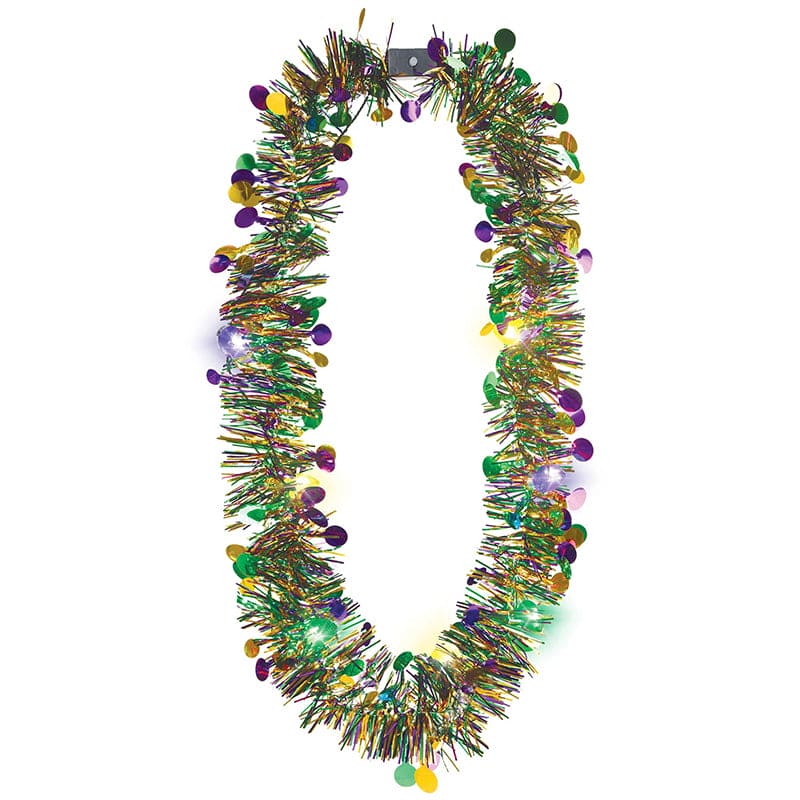 Mardi Gras Light Up Tinsel Necklace 1ct