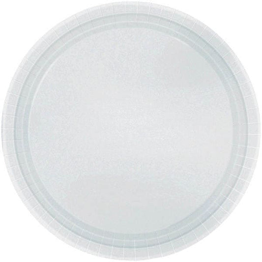 Silver 10.5in Round Banquet Paper Plates 20 Ct