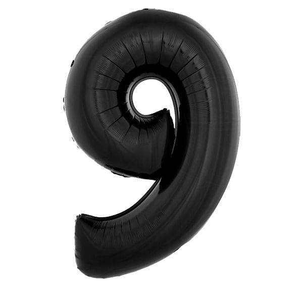 40in Number 9 Black Mylar Balloon