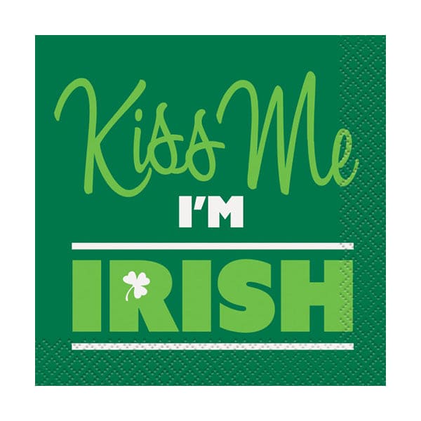 Kiss Me I'm Irish Beverage Napkins 16ct
