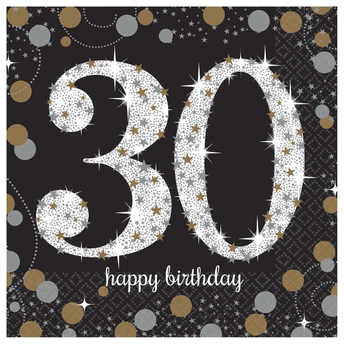Sparkling Celebration 30th Birthday Beverage Napkins