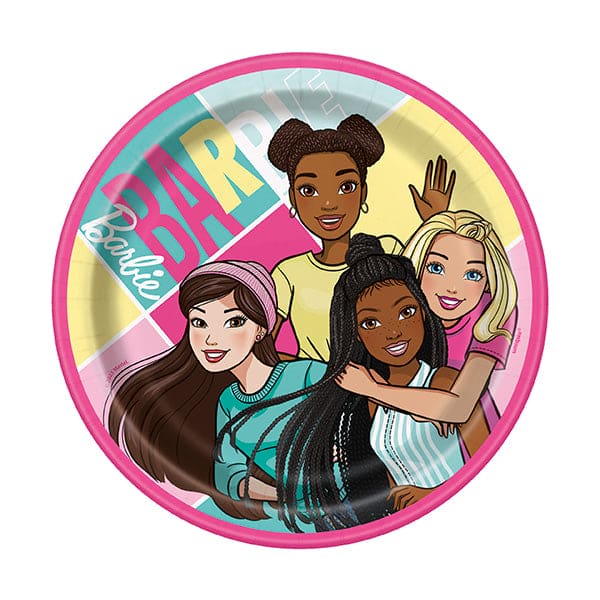 Barbie 7in Round Luncheon Paper Plates 8ct