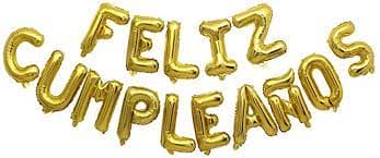 Balloon Banner Gold Cumpleanos