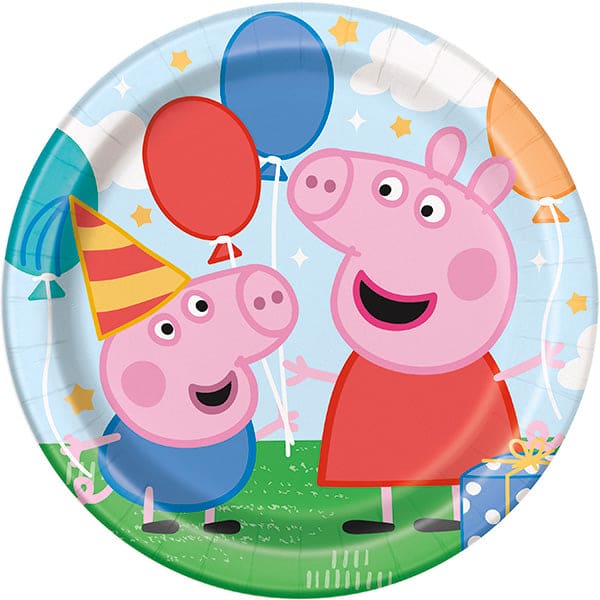 Peppa Pig 9in Round Dinner Paper Plates 8ct