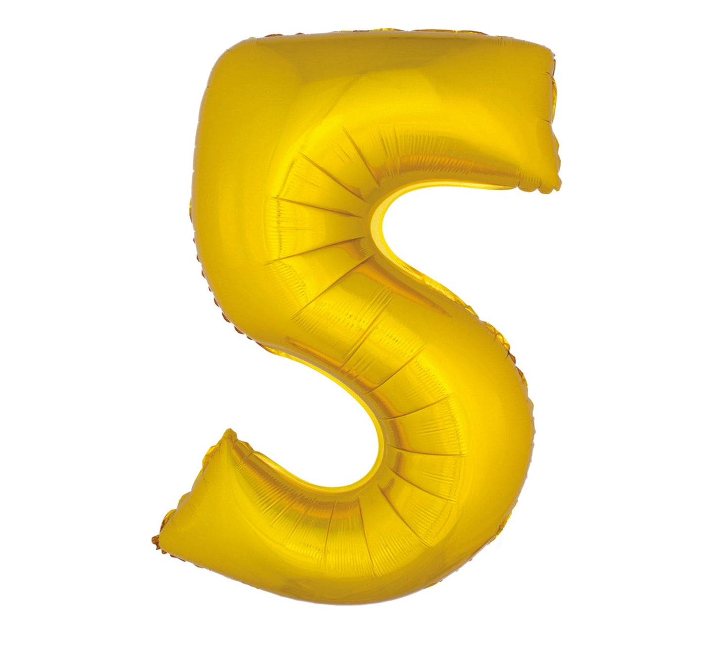40in Number 5 Gold Mylar Balloon