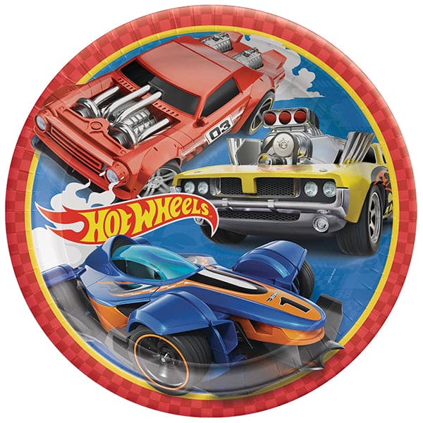 Hot Wheels 9in Round Dinner Paper Plates 8ct