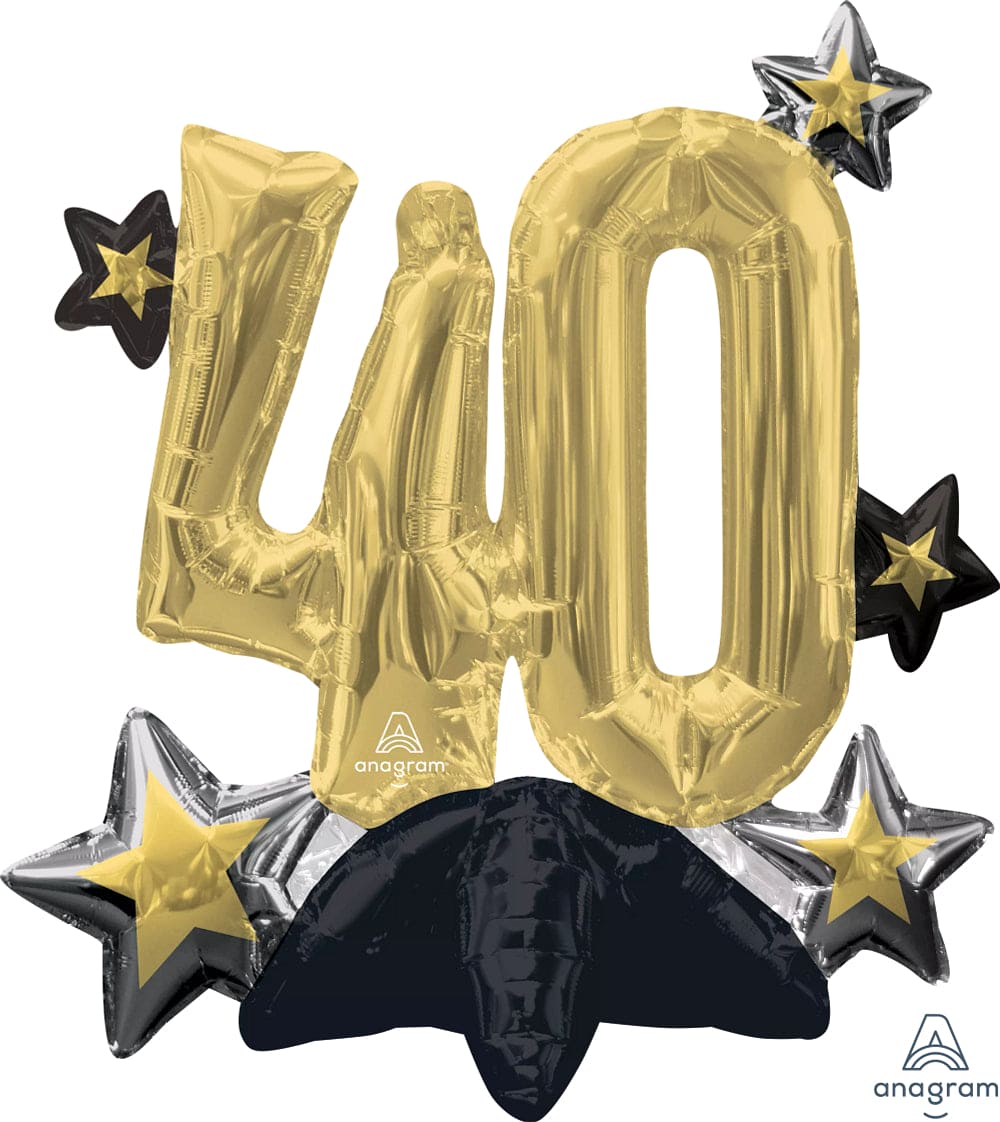 40th Celebrate Air Filled 20in Balloon Centerpiece