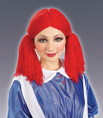 Rag Doll Girl Red Wig Adult