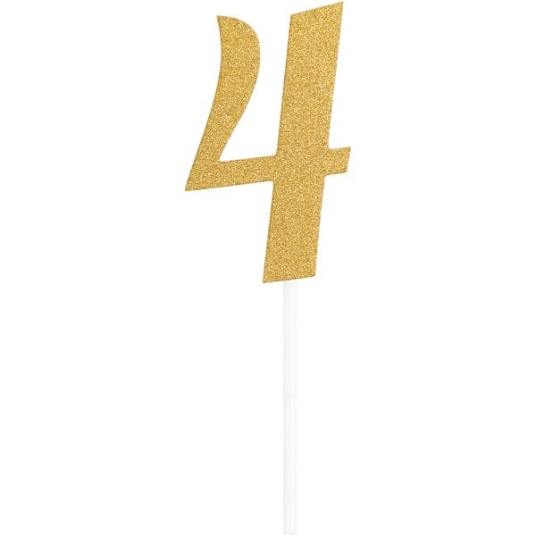 Cake Topper Gold Number 4