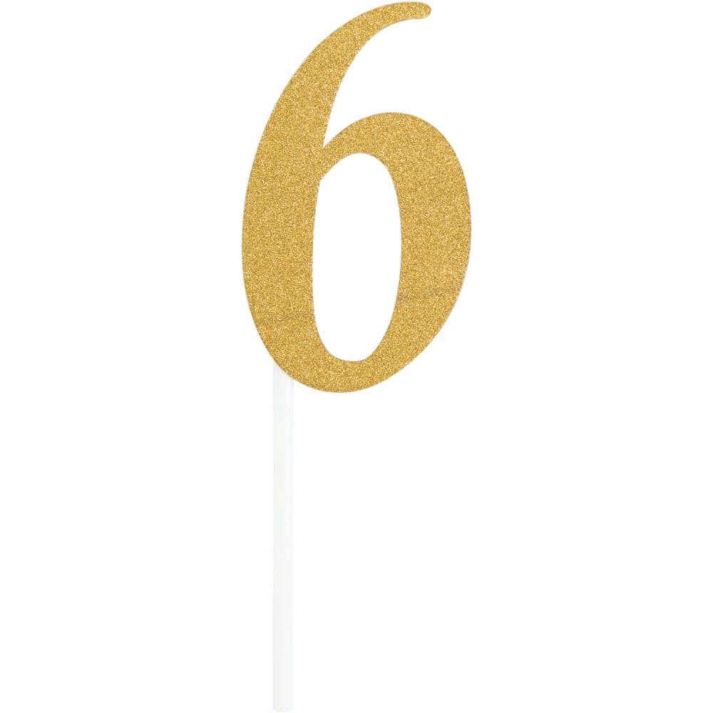 Cake Topper Gold Number 6