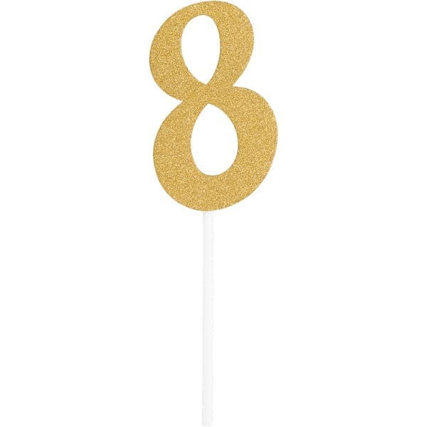 Cake Topper Gold Number 8