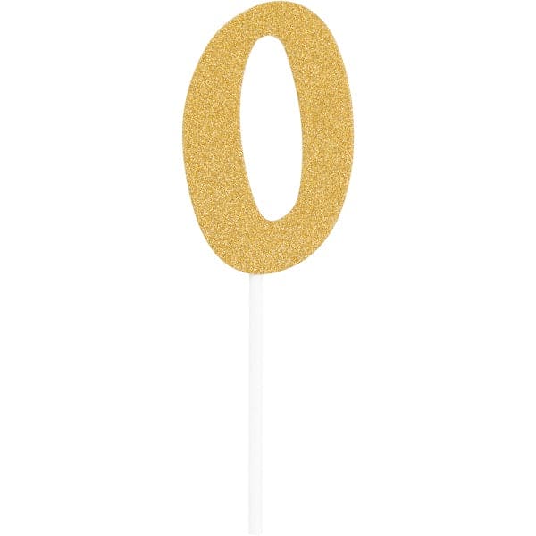 Cake Topper Gold number 0