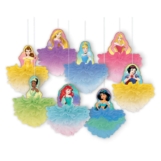 Disney Princess Deluxe Fluffy Decorations Set of 8