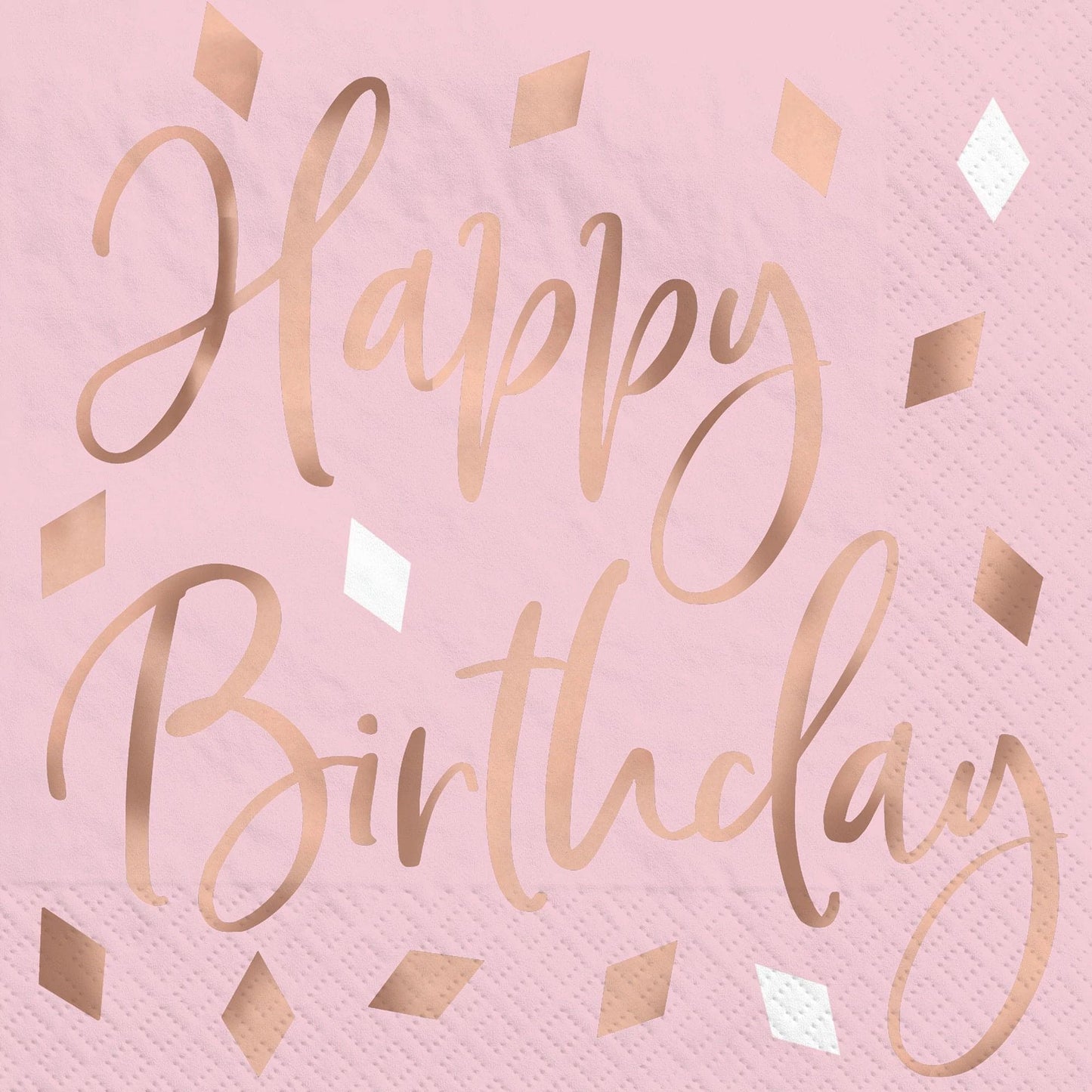 Blush Birthday Hot Stamped Beverage Napkin 16 Ct