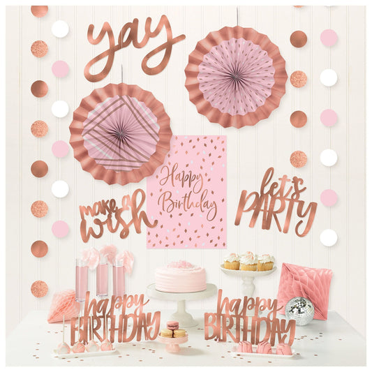 Blush Birthday Room Decorating Kit 12 Ct