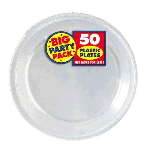 Clear Big Party Pack 7in Round Plastic Plates