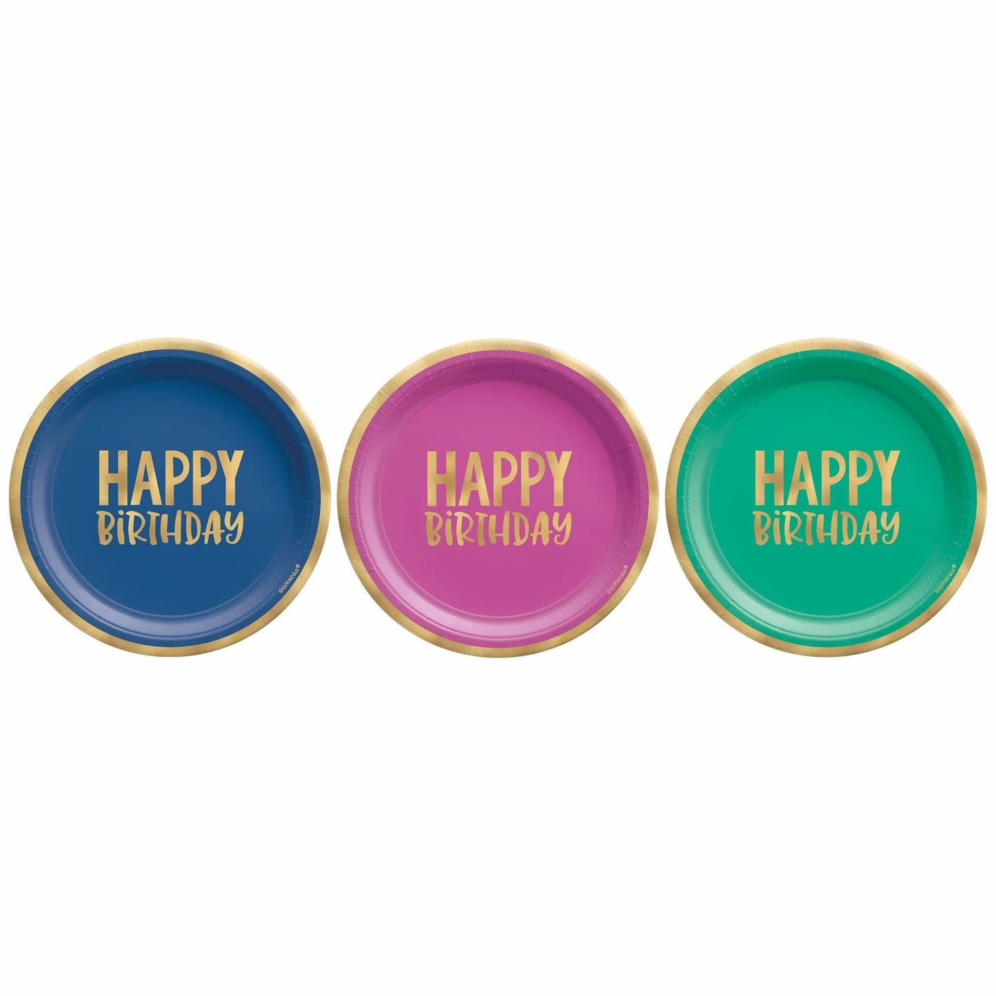 Happy Dots 7in Foil Lunch Plates Assorted 8ct