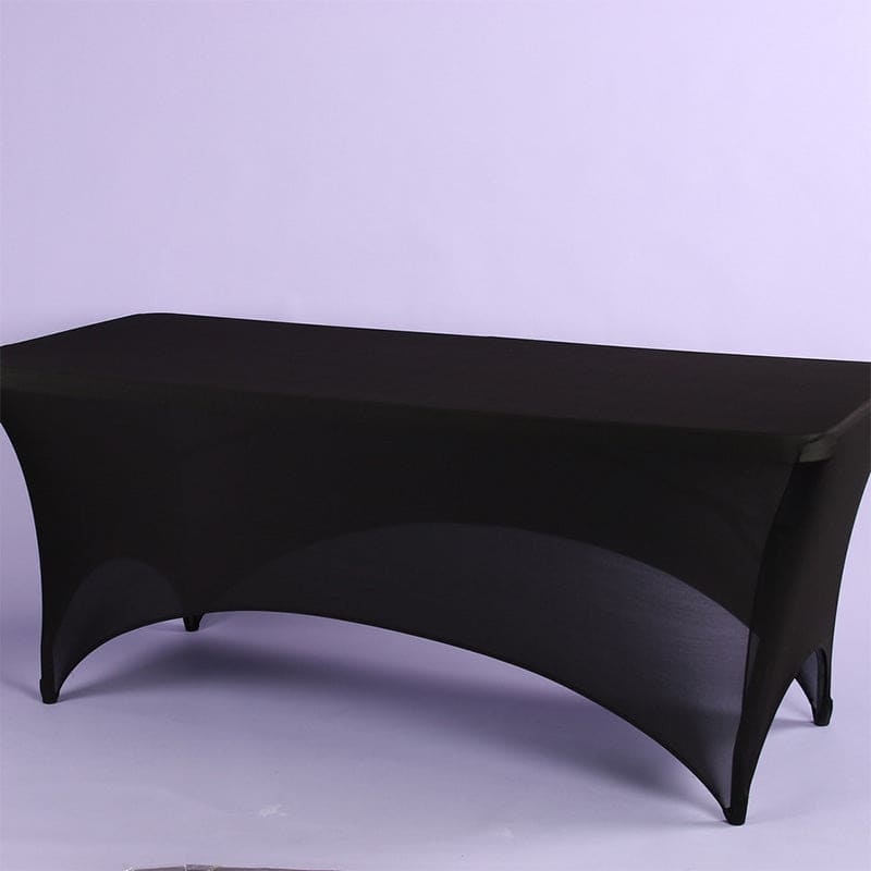 Black Rectangle 8ft Spandex Table Cover