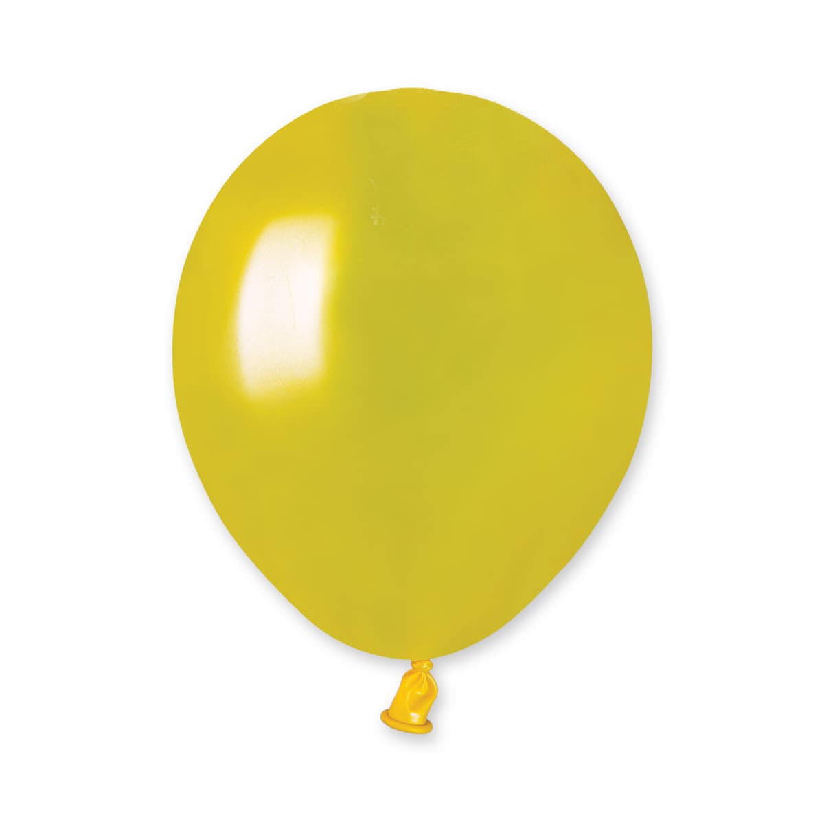 5in Metallic Latex Balloons Yellow 100ct