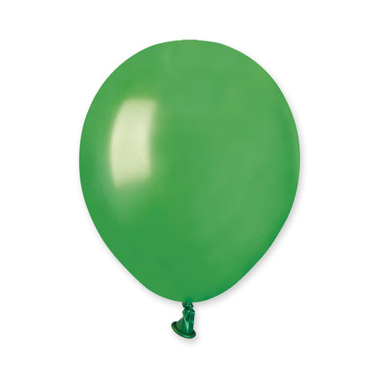 5" Latex Balloon Metallic Green (100)