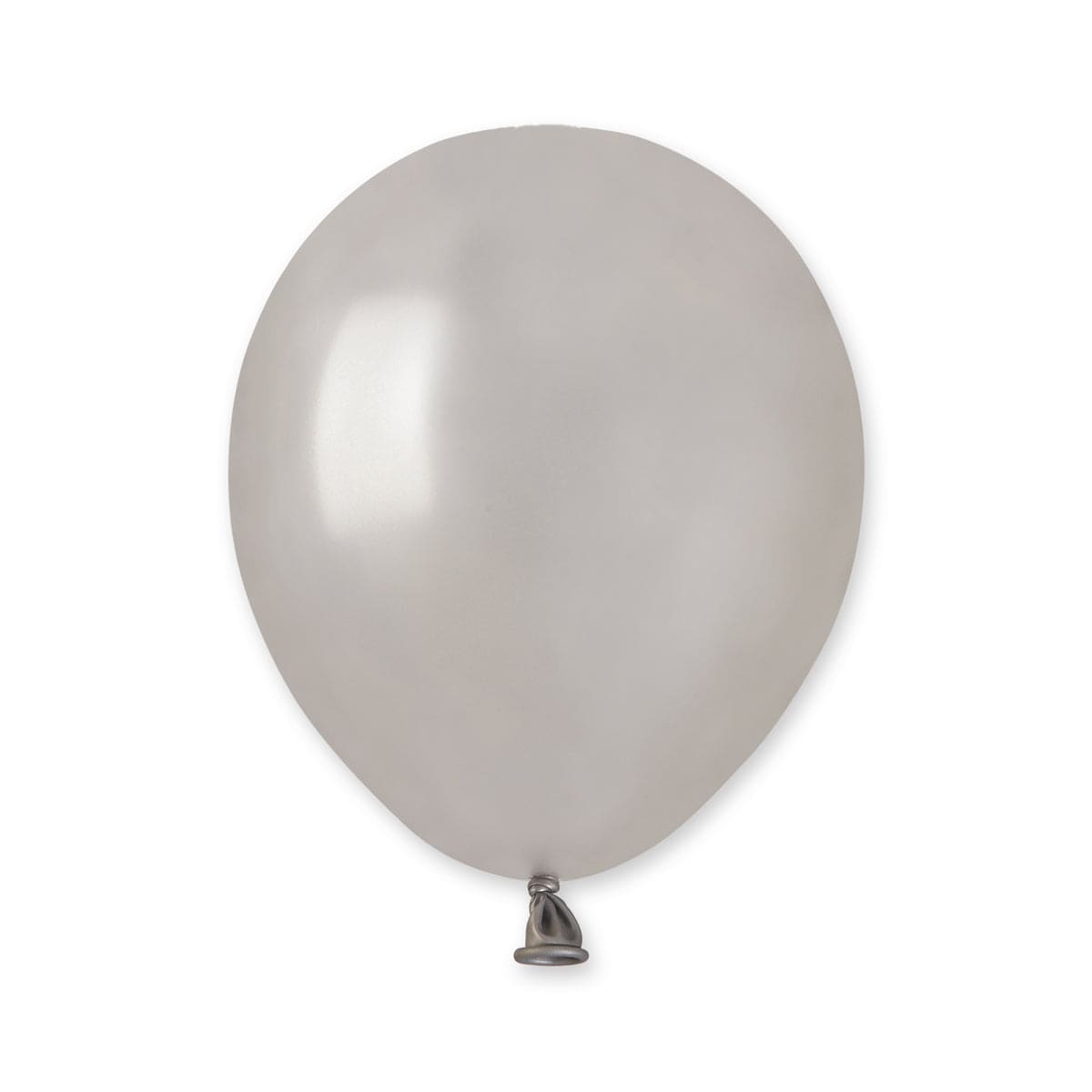 5in Metallic Latex Balloons Silver 100ct