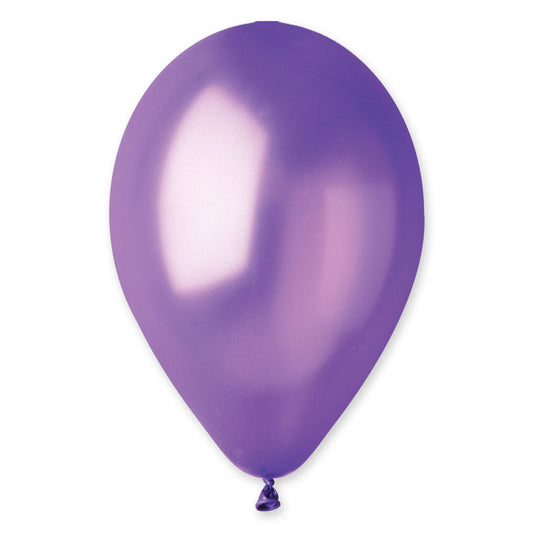12" Latex Balloon Metallic Purple 50 ct