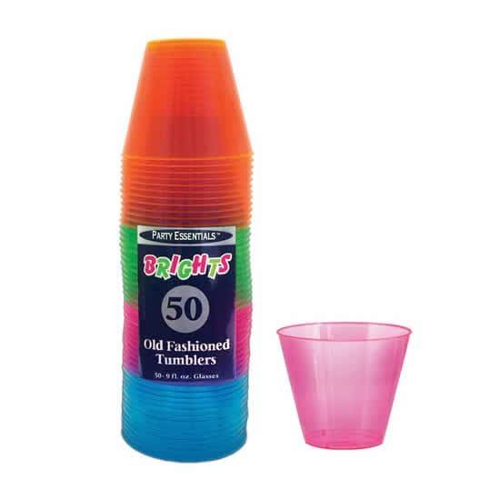 Neon Plastic Tumblers 9oz(50ct) freeshipping
