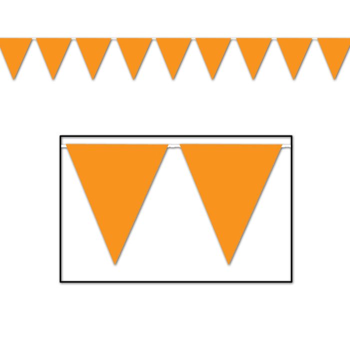 Orange Pennant Banner 12ft