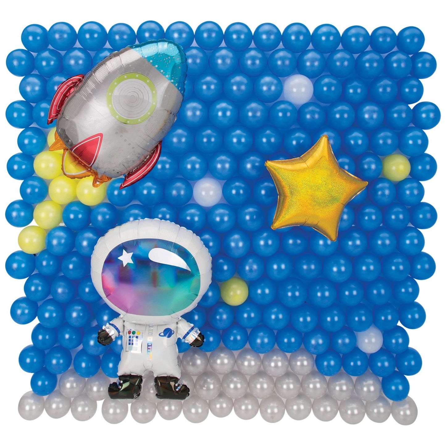 DIY Space Latex & Foil Balloon Back Drop Kit, Air-Filled
