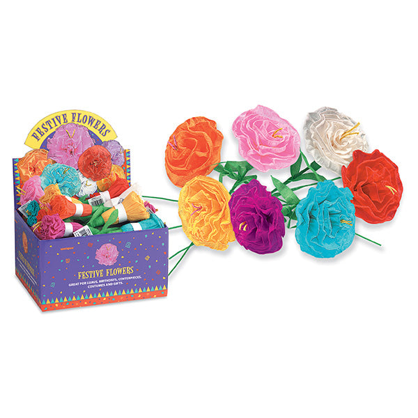 Festive Paper Flowers 1ct