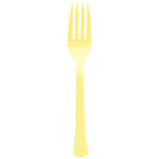 Boxed, Heavy Weight Forks - Light Yellow