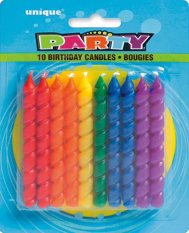 Rainbow Spiral Birthday Candles